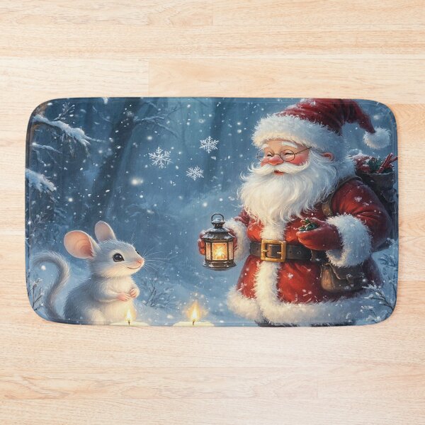 Item preview, Santa Claus and Little Winter Mouse – Cute Christmas Illustration designed and sold by AmetistLight.