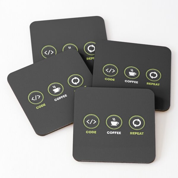Item preview, Code Coffee Repeat – Neon Programmer Routine Design designed and sold by Glam-Spot.