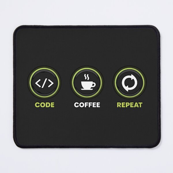 Item preview, Code Coffee Repeat – Neon Programmer Routine Design designed and sold by Glam-Spot.