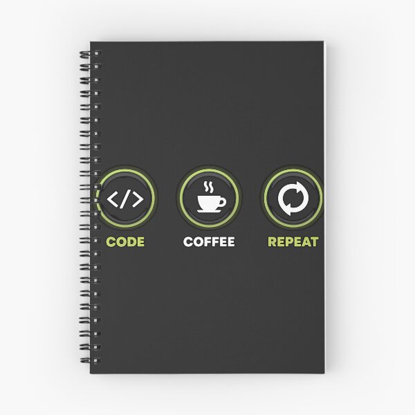 Item preview, Code Coffee Repeat – Neon Programmer Routine Design designed and sold by Glam-Spot.