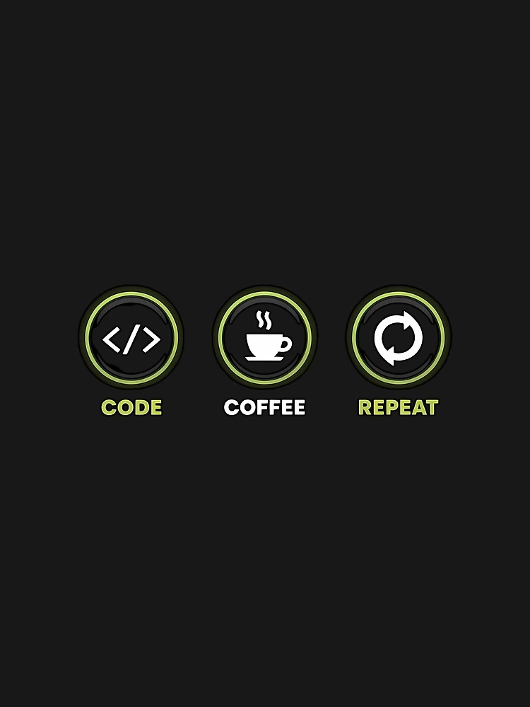Thumbnail 3 of 3, Scarf, Code Coffee Repeat – Neon Programmer Routine Design designed and sold by Glam-Spot.
