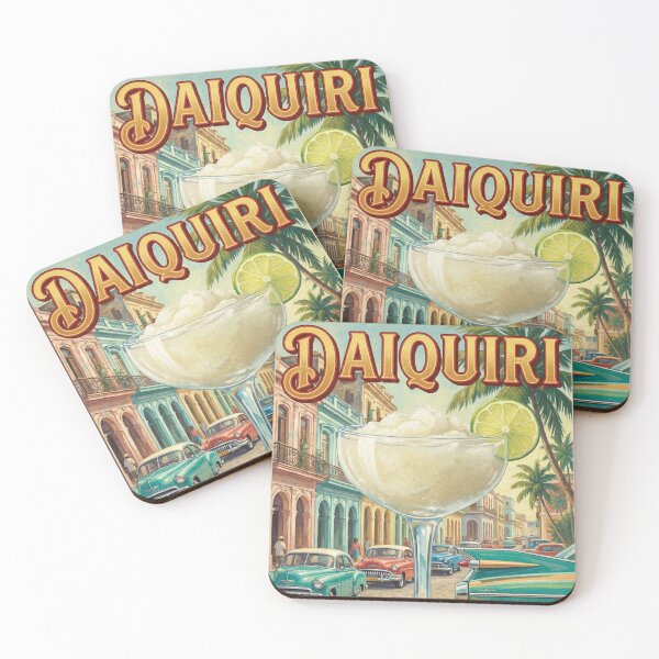 Item preview, DAIQUIRI CUBA’S FROZEN KISS Vintage 1950s Havana Tropical Cocktail Poster designed and sold by Cozy-Old-Pub.