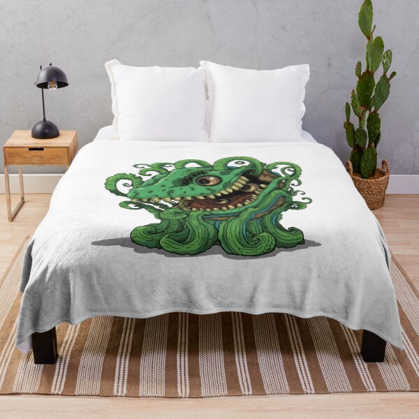 Item preview, Creepy green tentacled monster with multiple eyes and sharp teeth illustrated in detailed grotesque fantasy horror creature design artwork designed and sold by ArtPetrenko90.