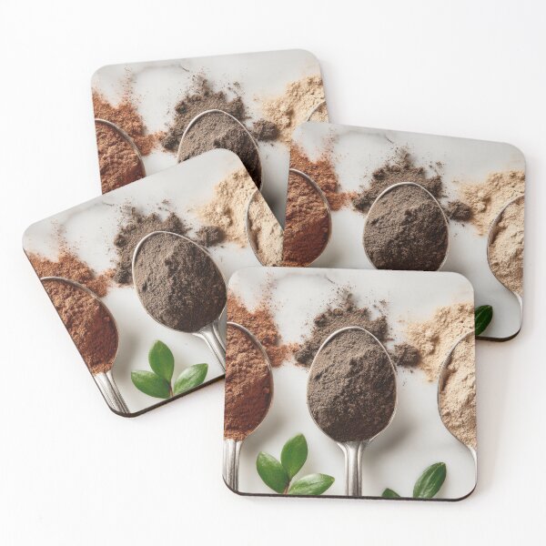 Item preview, Colorful spices in spoons on marble designed and sold by anytka.