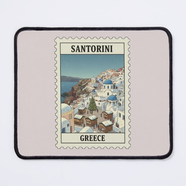 Item preview, Vintage santorini greece christmas stamp designed and sold by allaboutstamps.