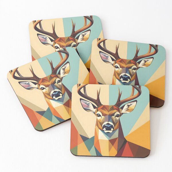 Item preview, Geometric Buck Portrait designed and sold by DelynCreates.