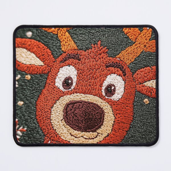 Item preview, Cozy needlework Christmas Reindeer – Cute Nordic Embroidery Artwork designed and sold by MiraLumeStudio.