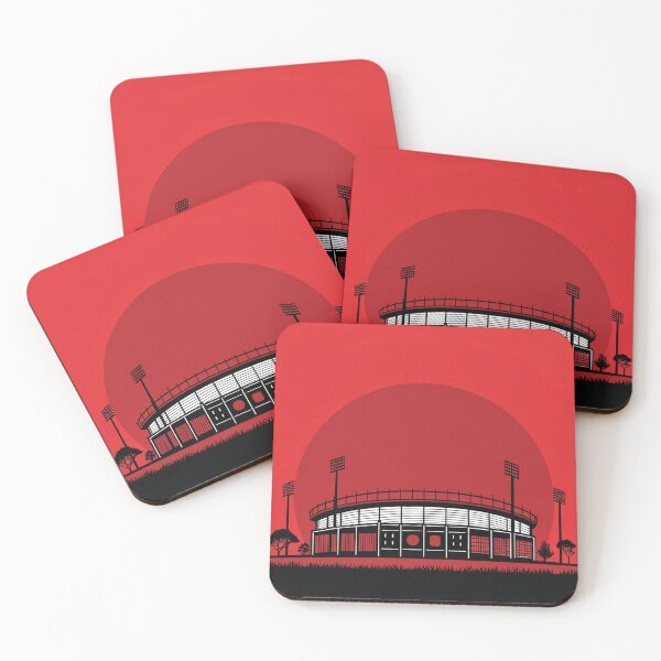 Item preview, Red Sunset Stadium Silhouette – Minimalist Football Art designed and sold by RAVisuals.
