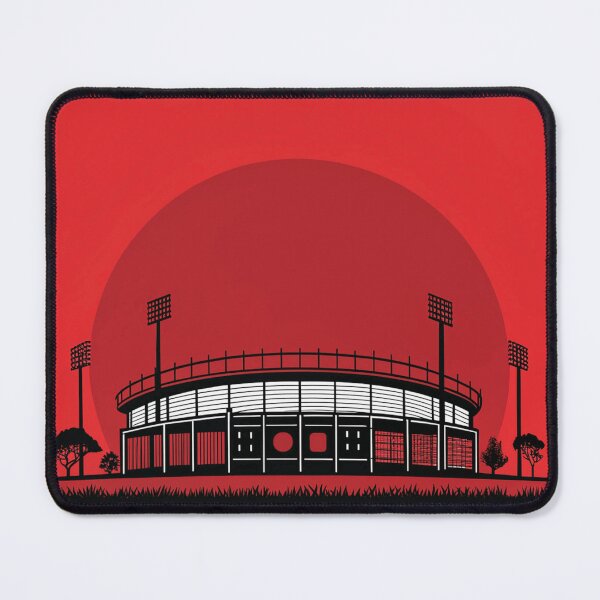 Item preview, Red Sunset Stadium Silhouette – Minimalist Football Art designed and sold by RAVisuals.