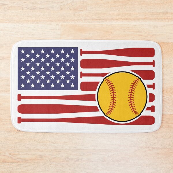 Item preview, Patriotic Softball Spirit: American Flag Apparel and Home Decor designed and sold by Compass and a Camera.