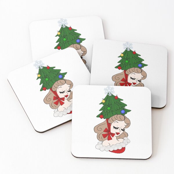 Item preview, Vintage Woman with Christmas Tree Hat designed and sold by AnnabethQuinn.