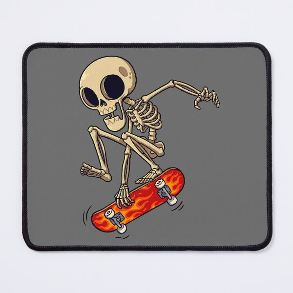 Item preview, Too Fast To Live - Retro Skeleton Skater with Flame Board designed and sold by Tiny-roar-studio.