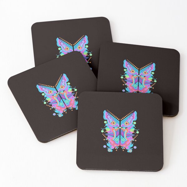 Artikelvorschau, Neonfarbenes psychedelisches Schmetterlingsmasken-Design entworfen und verkauft von Color for Balance .