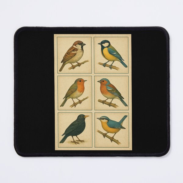 Item preview, Vintage Songbirds Chart – Retro Birdwatching Poster designed and sold by Galskap.
