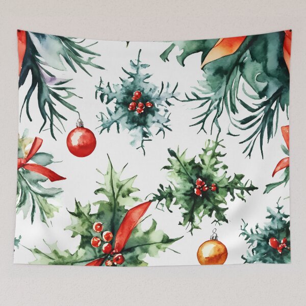 Item preview, Festive Holiday Pattern – Watercolor Ornaments & Christmas Designs designed and sold by soulfulpalette.