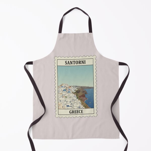 Item preview, Vintage santorini greece travel stamp designed and sold by allaboutstamps.