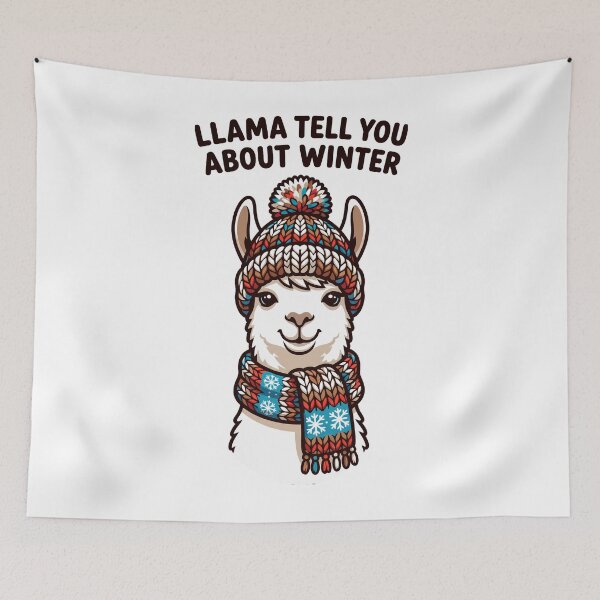 Item preview, LLAMA TELL YOU ABOUT WINTER Cute Llama designed and sold by Quillway.