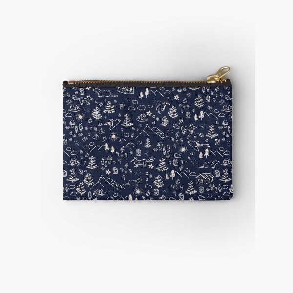 Item preview, Mountain animals doodle denim blue and white with texture designed and sold by aliceandida.