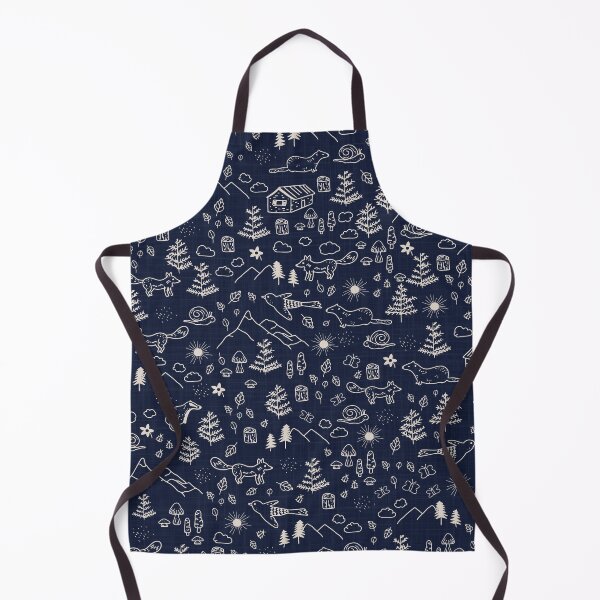 Item preview, Mountain animals doodle denim blue and white with texture designed and sold by aliceandida.