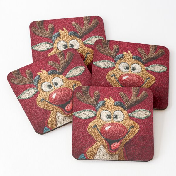 Item preview, Festive Reindeer Needlework – Whimsical Holiday Embroidery Illustration designed and sold by MiraLumeStudio.