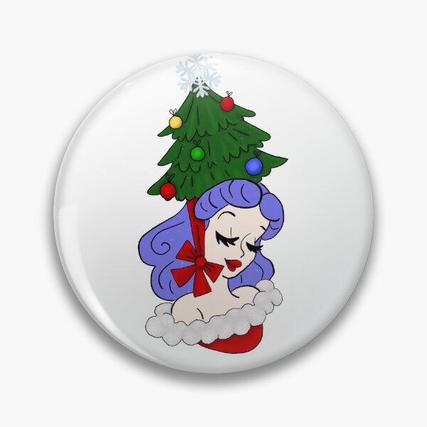 Item preview, Vintage Woman with Christmas Tree Hat designed and sold by AnnabethQuinn.