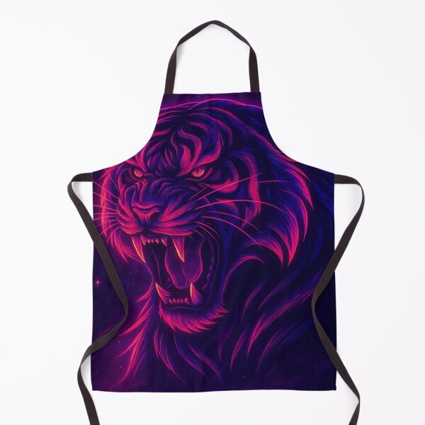 Item preview, Neon Cyber Tiger – Aggressive Glowing Vaporwave Beast Art designed and sold by GolabMagic.