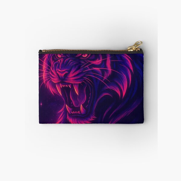 Item preview, Neon Cyber Tiger – Aggressive Glowing Vaporwave Beast Art designed and sold by GolabMagic.