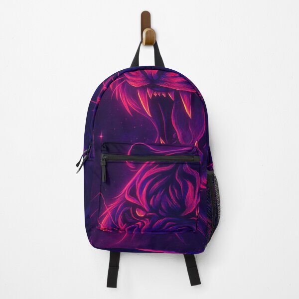 Item preview, Neon Cyber Tiger – Aggressive Glowing Vaporwave Beast Art designed and sold by GolabMagic.