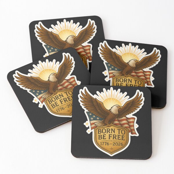 Item preview, 250 Anniversary of the USA - Born To Be Free - 1776-2026 USA Anniversary Eagle Emblem designed and sold by Collins Design.
