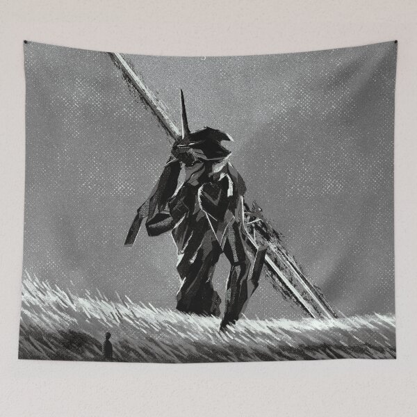 Item preview, Neon Genesis Evangelion Anime Black Poster designed and sold by kerims.