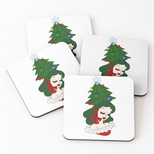 Item preview, Vintage Woman with Christmas Tree Hat designed and sold by AnnabethQuinn.