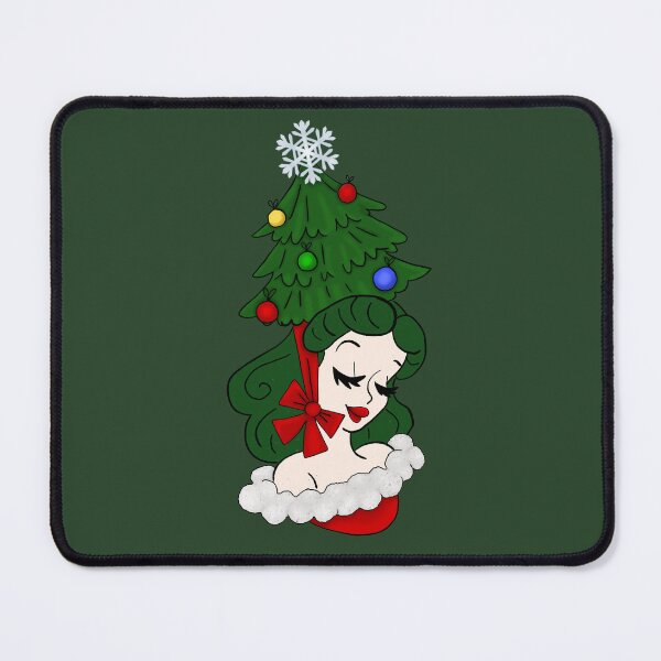 Item preview, Vintage Woman with Christmas Tree Hat designed and sold by AnnabethQuinn.