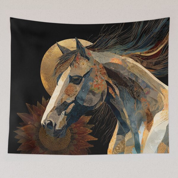 Item preview, Celestial Sunflower Horse Collage designed and sold by bubblegoth.