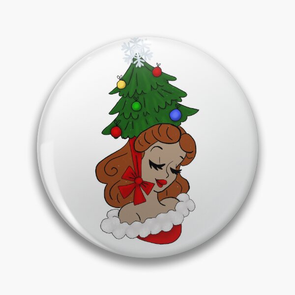 Item preview, Vintage Woman with Christmas Tree Hat designed and sold by AnnabethQuinn.