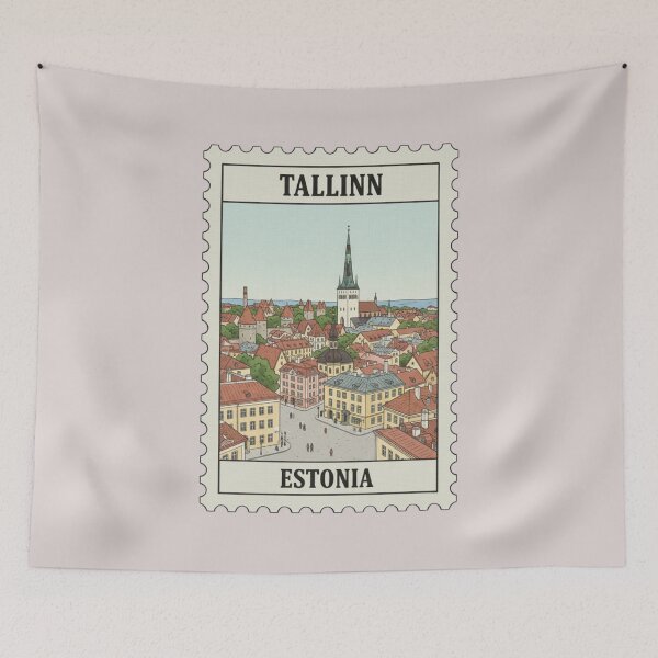 Item preview, Vintage tallinn estonia old town stamp designed and sold by allaboutstamps.