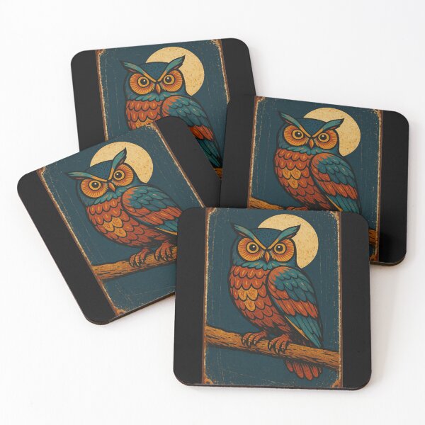 Item preview, Retro Night Owl – Vintage Wildlife Metal Sign designed and sold by Galskap.