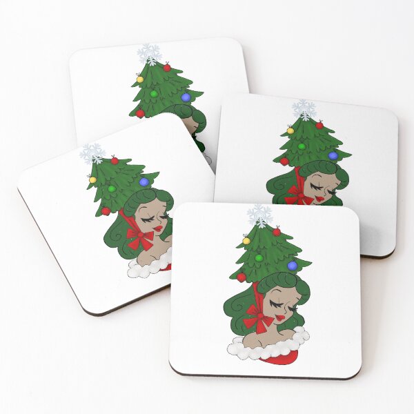 Item preview, Vintage Woman with Christmas Tree Hat designed and sold by AnnabethQuinn.
