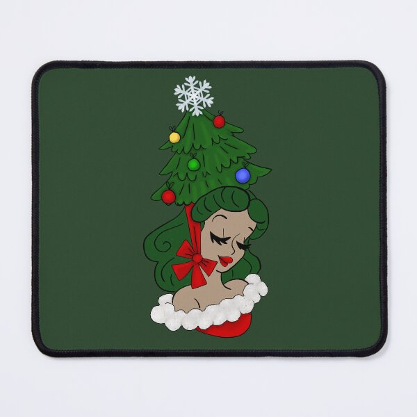 Item preview, Vintage Woman with Christmas Tree Hat designed and sold by AnnabethQuinn.