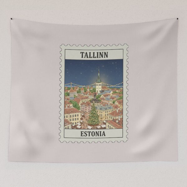 Item preview, Vintage tallinn estonia christmas old town stamp designed and sold by allaboutstamps.