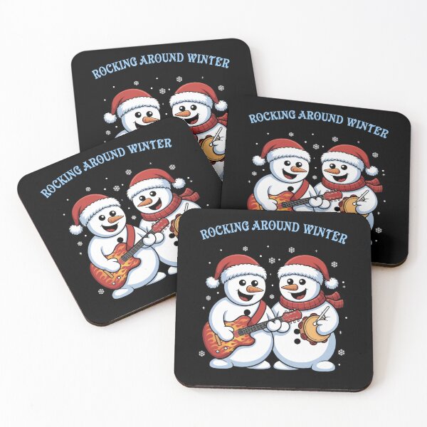 Item preview, Rocking Around Winter Snowman Band Classic T-Shirt,Festive Snowmen Jamming in Winter Classic T-Shirt designed and sold by PrintMod.