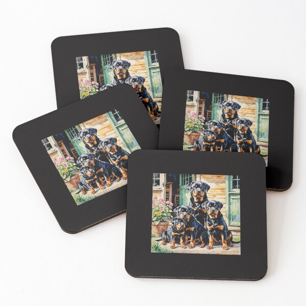 Item preview, Rottweiller on the porch with Puppies#6 designed and sold by Helios Be. Lavsh.