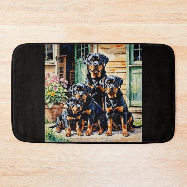 Item preview, Rottweiller on the porch with Puppies#6 designed and sold by Helios Be. Lavsh.