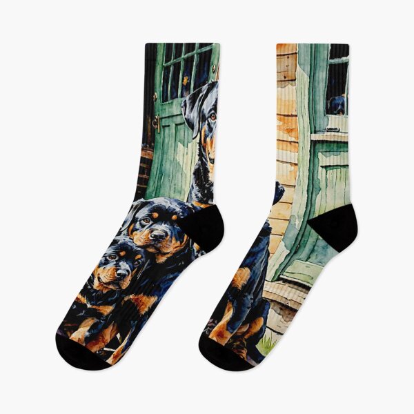 Item preview, Rottweiller on the porch with Puppies#6 designed and sold by Helios Be. Lavsh.