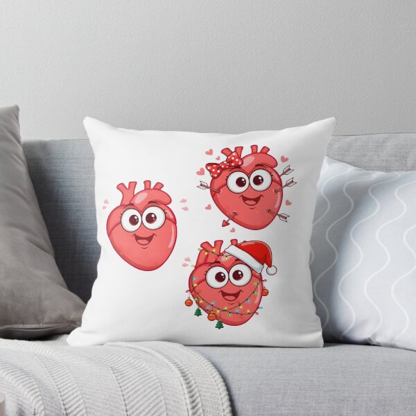 Item preview, Cute cartoon set of three human hearts with happy expressive faces illustrated in bright red tones for New Year and Valentine themed festive designs designed and sold by ArtPetrenko90.