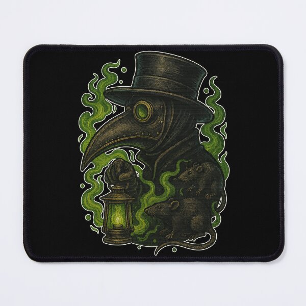 Item preview, Plague Doctor with Lantern & Rats | Neo-Traditional Tattoo Art designed and sold by uNORTHODOX72.