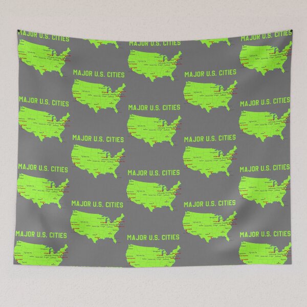 Item preview, Major U.S. Cities Map – Bold & Educational Design designed and sold by mashmosh.