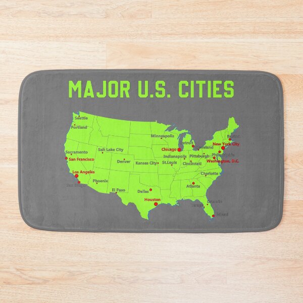 Item preview, Major U.S. Cities Map – Bold & Educational Design designed and sold by mashmosh.