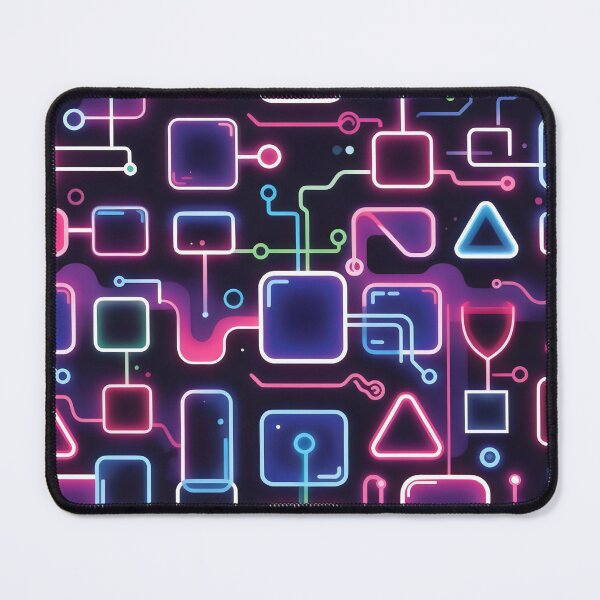 Item preview, Futuristic Neon Circuit Flowchart Tech Grid Design designed and sold by SplashTastic.