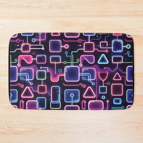 Item preview, Futuristic Neon Circuit Flowchart Tech Grid Design designed and sold by SplashTastic.