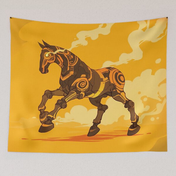 Item preview, Charging Cyberpunk Robot Horse designed and sold by bubblegoth.